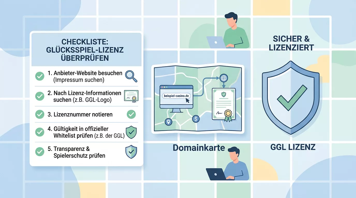Übersichtlicher Prüfpfad für ein Online-Glücksspielangebot