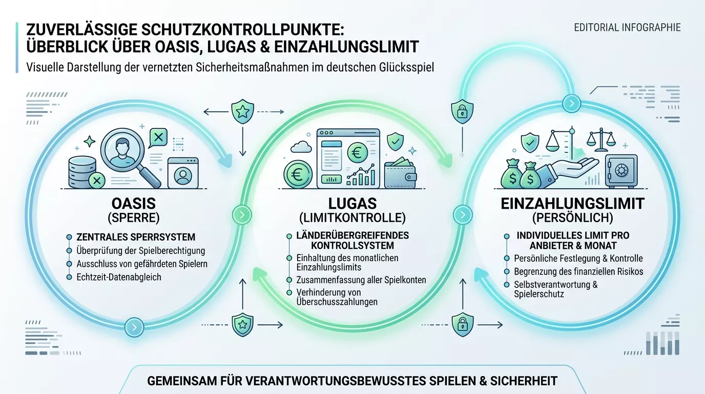Schutzsysteme OASIS, LUGAS und Limits als verbundene Kontrollpunkte